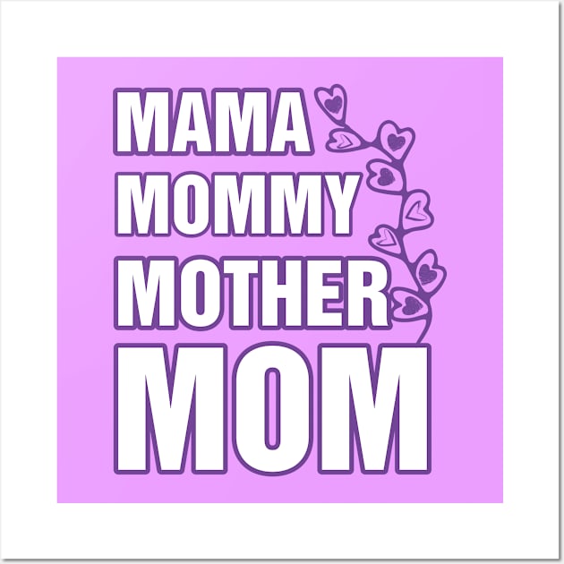 Floral Mom Mammy Mama Gift for Mother Mask Mother Day Love T-Shirt Wall Art by EM DESIGN